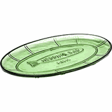 Блюдо сервировочное стекло ,L=31,B=17см зелен.,прозр.
