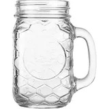 Beer mug “Jar” glass 420ml D=64,H=130,L=104mm clear.