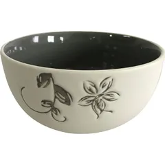 Salad bowl “Kunstwerk” ceramics D=13.5cm white,gray