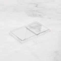 Крышка для бумажного контейнера OneClick 800 мл 2 секции пластик ,L=12,B=20см прозр., изображение 2