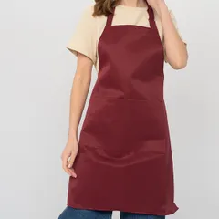 Apron with chest and pocket polyester ,L=90,B=70cm bordeaux