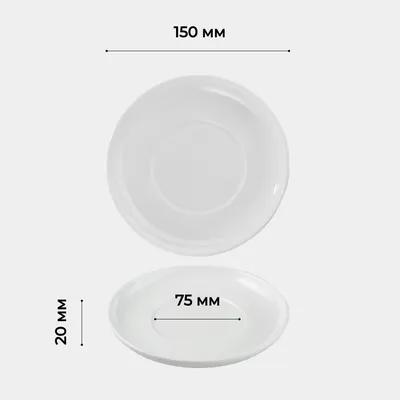 Блюдце «Полар» фарфор D=150/75,H=20мм белый, изображение 6