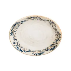 Блюдо сервировочное «Грэндма» овальное фарфор ,L=25,B=19см бежев.,синий