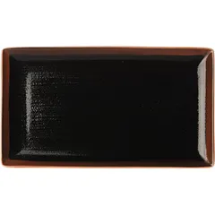 Блюдо «Кото» прямоугольное фарфор ,L=33,B=19см черный,коричнев.