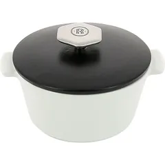 Serving pan with lid “Revolution” ceramics 0.5l D=136,H=92mm white,black