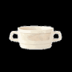 Broth cup “Sugar”  glass  310 ml  D=100, H=55, L=150mm  beige, sand.