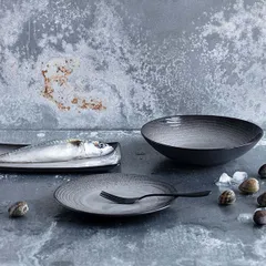 Тарелка глубокая «Свелл» керамика D=24см черный, изображение 3