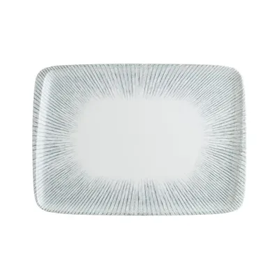 Блюдо сервировочное «Ирис» прямоугольное фарфор ,L=30,B=21см белый,серый