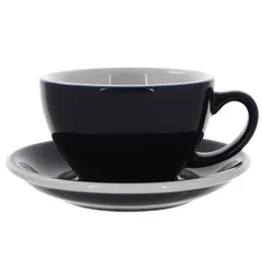 Кофейная пара «Эгг» фарфор 300мл D=110/155,H=65,L=135мм синий