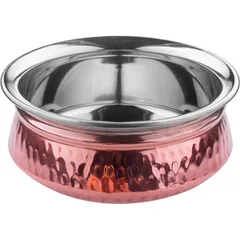 Кастрюля ханди «Проотель» для подачи глубокая с крышкой сталь нерж.,медь 0,65л D=150,H=65мм медный, изображение 2