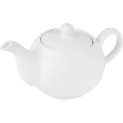 Чайник заварочный с металлическим ситом фарфор 450мл D=8см белый, Объем по данным поставщика (мл): 450