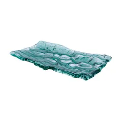 Блюдо сервировочное «Море» стекло ,L=28,B=15см зелен., изображение 4