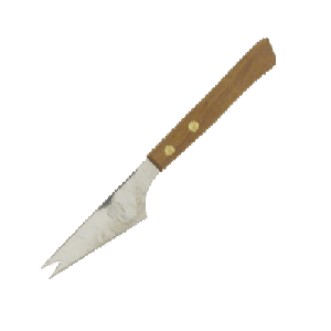 Нож барный с дерев.ручкой сталь,полипроп. ,L=182/90,B=24мм коричнев.