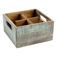 Ящик для подачи дерево ,H=10,L=17,B=17см бирюз.