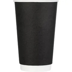 Стакан бумажный одноразовый двухслойный[18шт] картон 400мл D=90,H=135мм черный, изображение 2