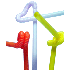 Трубочки со сгибом декоративные[50шт] пластик D=7,L=270мм разноцветн.