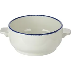 Broth cup "Blue Dapple" without lid  porcelain  450 ml  D=12, H=6 cm  white, blue