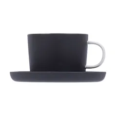 Чашка кофейная «Вейв» фарфор 100мл D=65/55,H=45,L=85мм черный, изображение 2