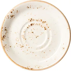 Блюдце «Крафт Вайт» фарфор D=165/50,H=15мм белый,коричнев.