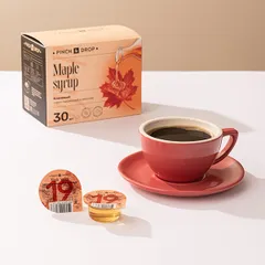 Сироп «Кленовый» ароматизированный порционный Pinch&Drop[30шт] картон 15мл ,H=12,L=15,5,B=10см, изображение 4