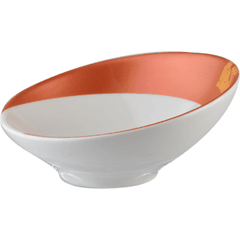 Salad bowl “Zen”  porcelain  350ml  D=175, H=85mm  white, orange.