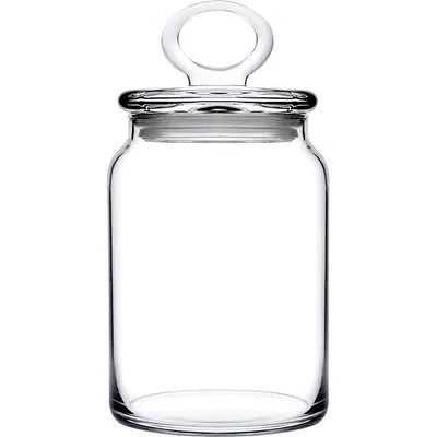 Банка «Китчен Слим» круглая с крышкой стекло 0,86л D=80,H=193мм прозр.