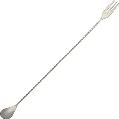 Bar spoon “Probar Premium Motivo” with fork  stainless steel , L=400, B=25mm  silver.