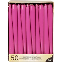 Fuchsia colored candles [50pcs] paragraphed with stear. D=22,L=250mm