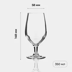 Бокал для пива «Селест» стекло 350мл D=5,8,H=14,8мм прозр., изображение 3