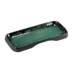 Блюдо сервировочное «Деймос» прямоугольное керамика ,H=25,L=295,B=175мм зелен.,черный
