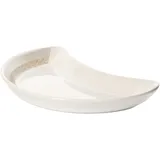 Блюдо «Антуанетт» полумесяц фарфор D=20,2,L=20,B=11см белый,олив.