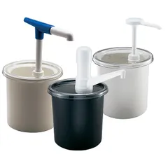 Дозатор для диспенсера для соусов с крышкой пластик D=17,3,H=25см белый, изображение 3