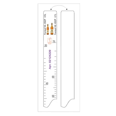 Линейка барная «Favraud VS, VSOP» 0,5, 0,7 л пластик ,L=28,B=2см белый