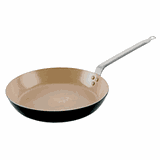 Сковорода алюмин.,керамика D=24,H=6,L=45см бежев.,черный