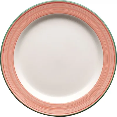 Тарелка «Рио Пинк» мелкая фарфор D=157,H=15мм белый,розов., Цвет второй: Розовый, Диаметр (мм): 157