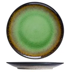 Тарелка «Фервидо» мелкая керамика D=265,H=25мм зелен.,черный