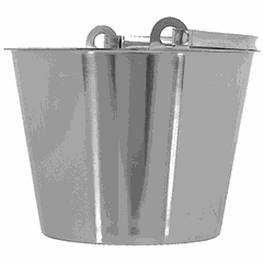 Bucket stainless steel 7l D=25.5,H=27.5,B=27.5cm metal.