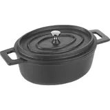 Кастрюля для запекания «Эмбер Каст Мэтт» с крышкой чугун 0,8л ,H=7,L=18,B=14см черный