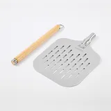 Лопата для пиццы перфорированная алюмин. ,L=66/26,B=26см металлич.,деревян.