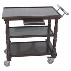 Тележка сервировочная 3 яруса берёза ,H=82,L=90,B=50см красный,махагон