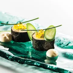 Блюдо сервировочное «Море» стекло ,L=28,B=15см зелен., изображение 3