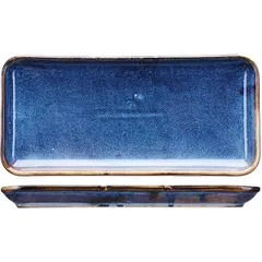 Dish “Iris” rectangular  porcelain ,H=23,L=270,B=125mm blue.