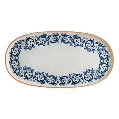Блюдо сервировочное «Виенто» овальное фарфор ,L=30,B=15,5см белый,синий