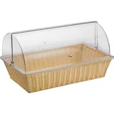 Корзина для хлеба с крышкой для буфетной станции ротанг,пластик ,H=29,5,L=52,5,B=32см