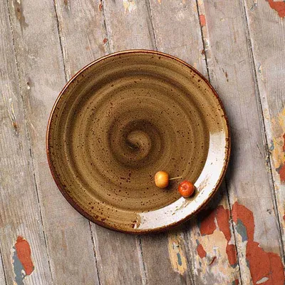 Тарелка «Крафт Браун» пирожковая фарфор D=15,H=2см коричнев., Диаметр (мм): 150, изображение 3