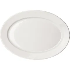Блюдо «Принцип» овальное фарфор ,H=3,L=37,B=26см белый