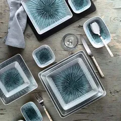 Тарелка «Нанокрем Блю» фарфор ,L=19,B=19см голуб., изображение 2