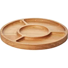 Менажница 4 секции круглая дуб D=300,H=25мм деревян., изображение 2