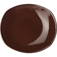 Тарелка «Террамеса Мокка» мелкая овальная фарфор ,H=15,L=205,B=180мм тем.корич.