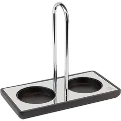 Подставка для мельниц для специй для 2 мельниц металл,бук ,H=160,L=175,B=90мм серебрист.,коричнев.